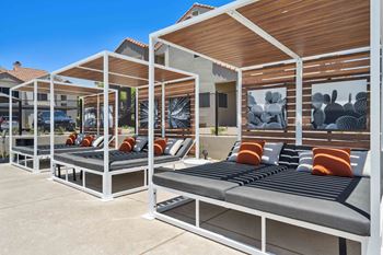 Sundeck and poolside cabanas
